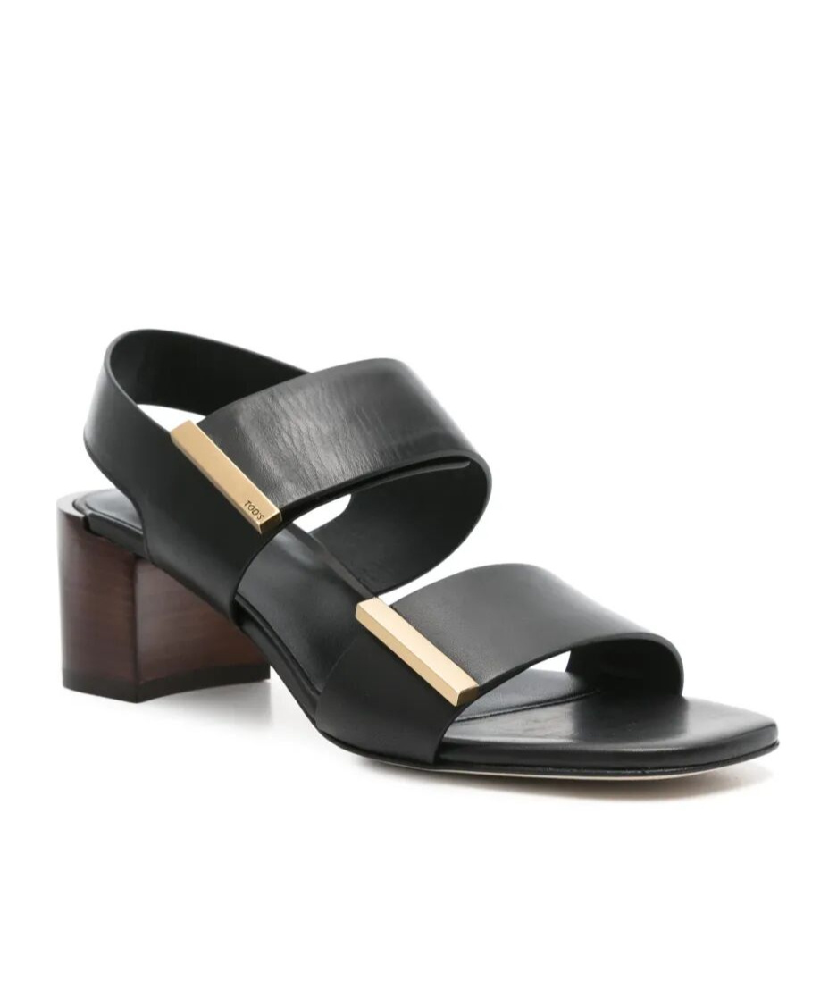 Tod's Double-strap High-heeled Sandals In Black