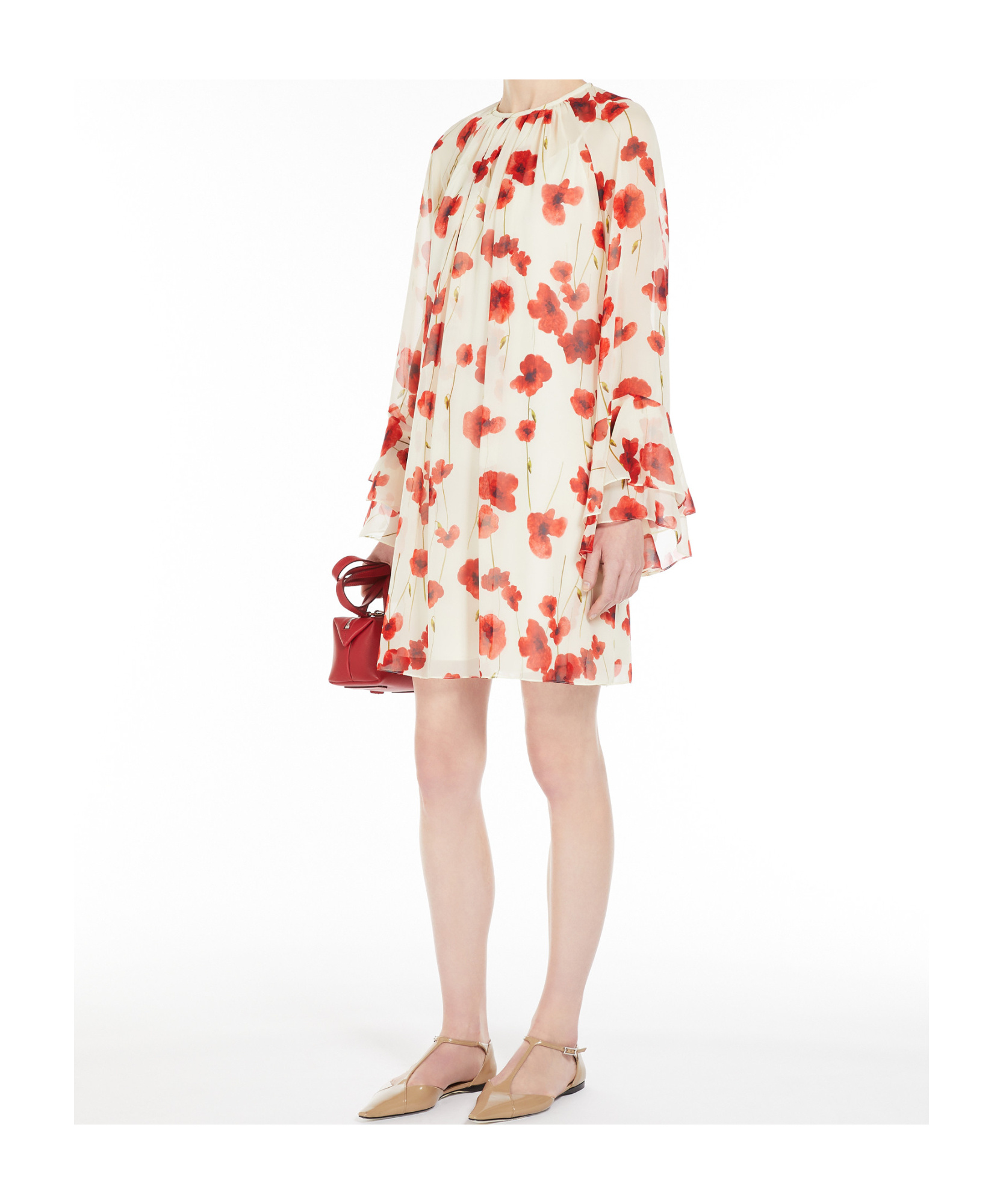 Max Mara Long-sleeved Dress In White