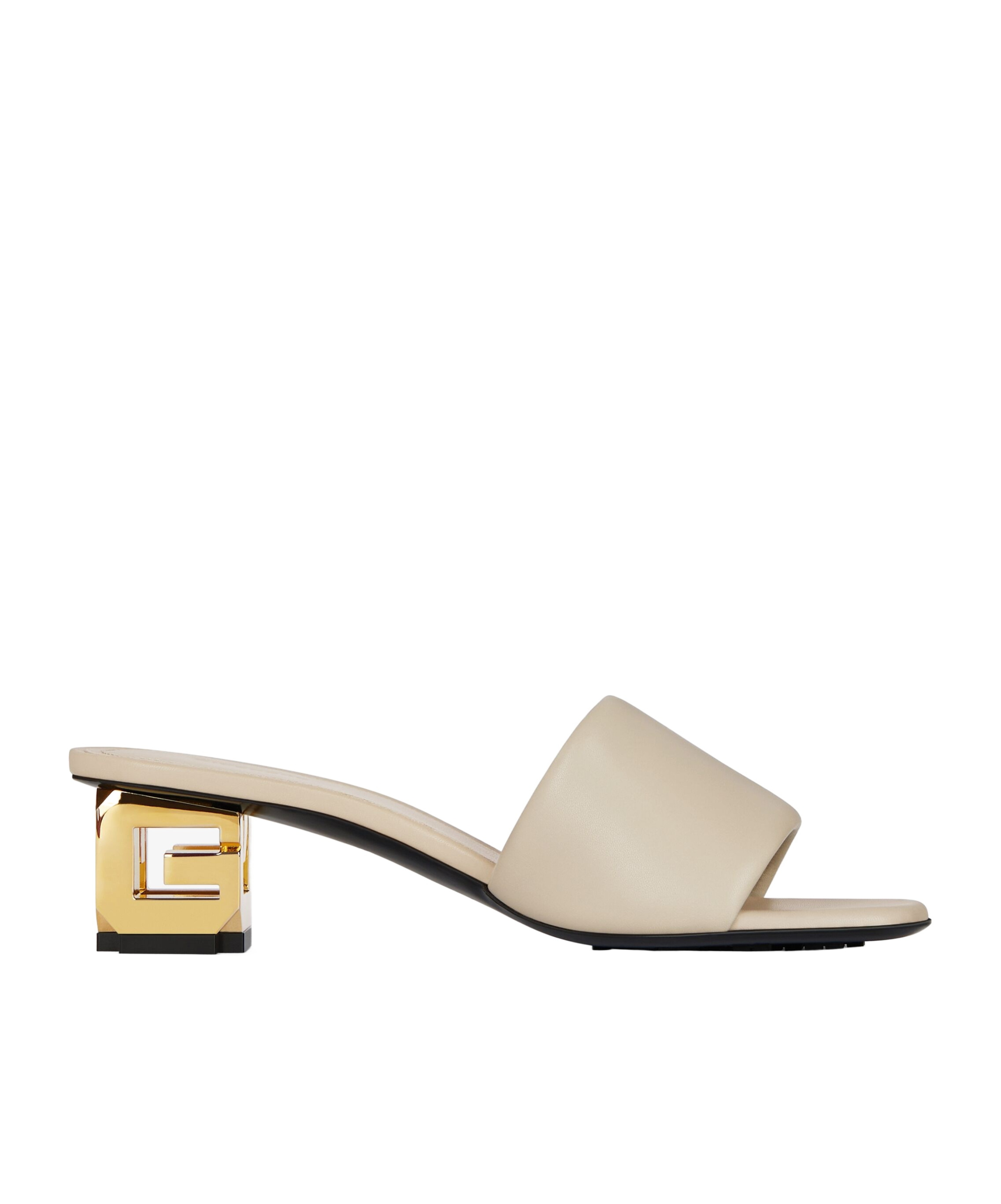 Givenchy Mesh G Cube Mules With Gold-tone Heel In Nude
