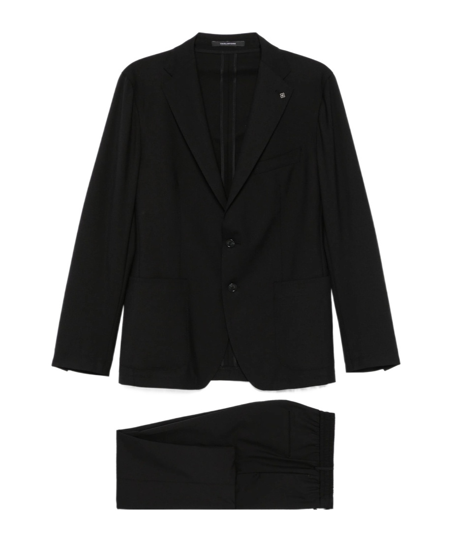 Tagliatore Long-sleeved Jacket With Belt Loops And Pants With Suit In Black