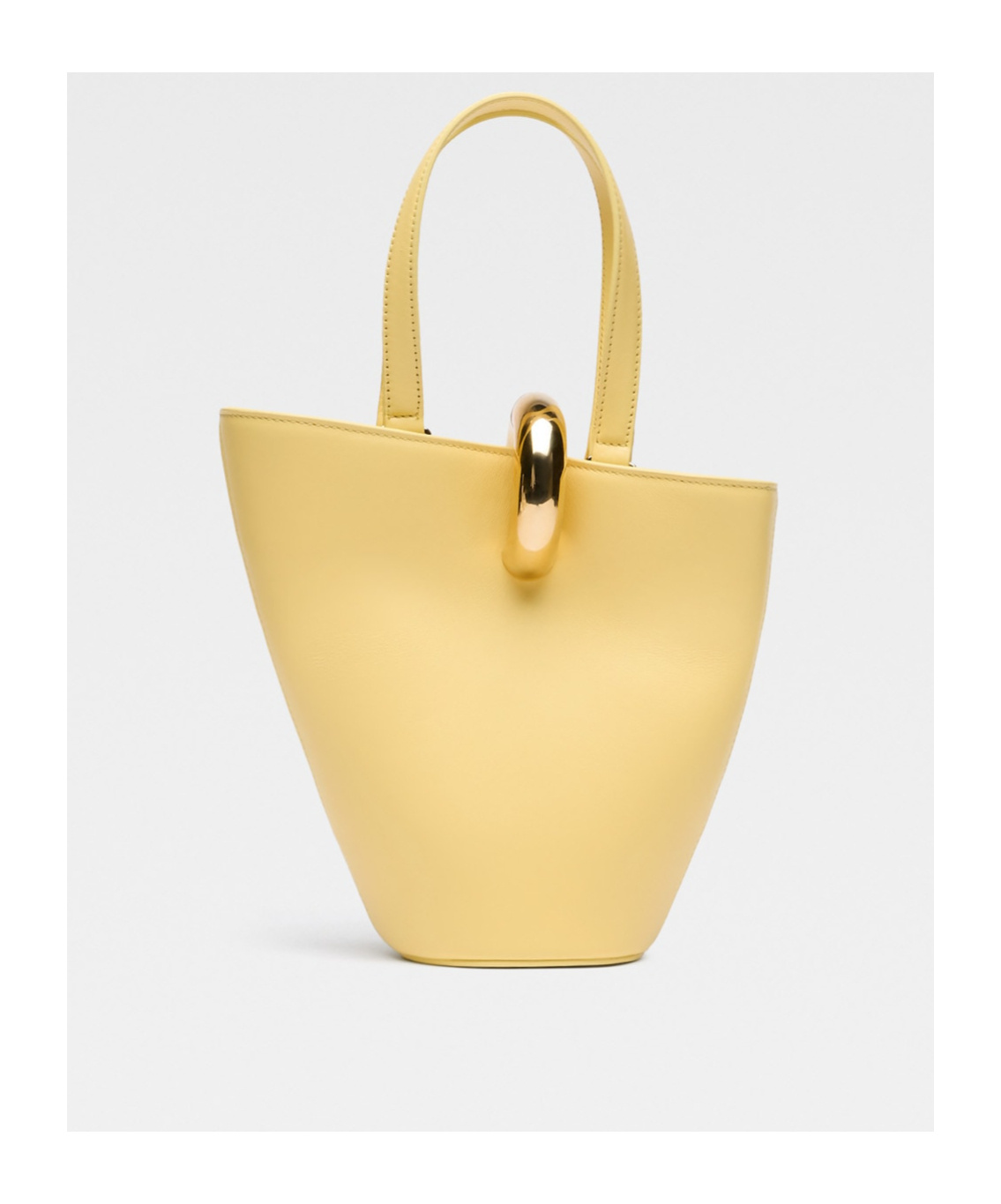 Jacquemus Le Petit Bambola Leather Bucket Bag In Light Yellow 210