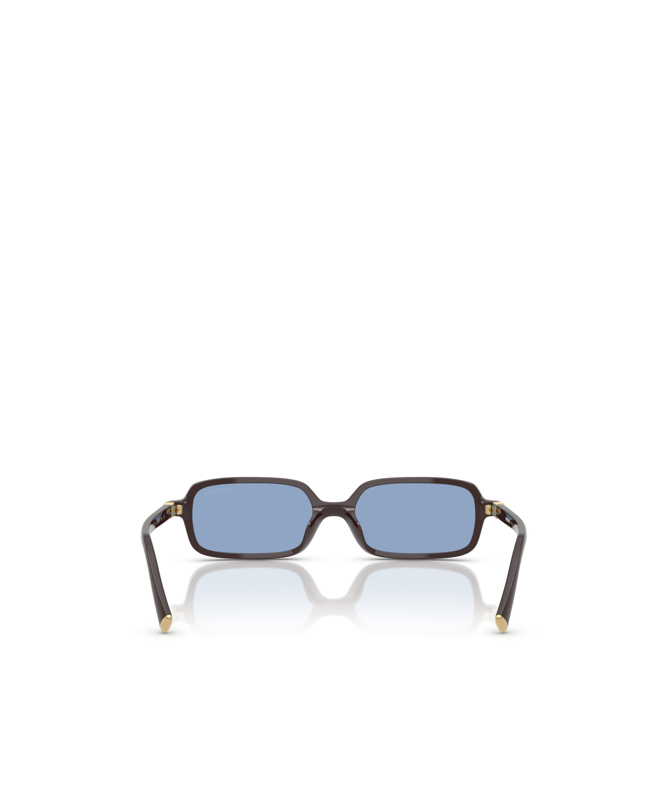Miu Miu Logo Acetate Rectangle Sunglasses In Blue