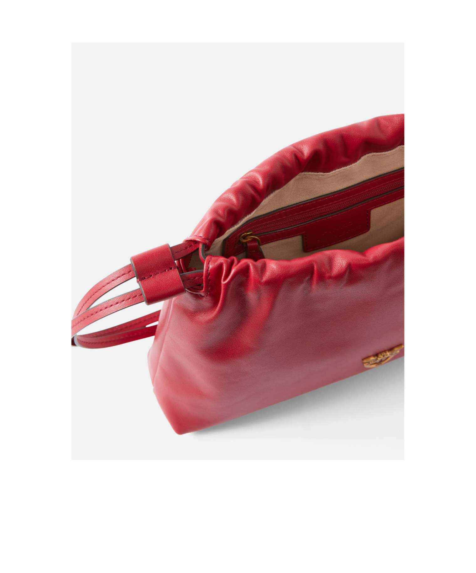Pinko Drawstring Clutch In Red
