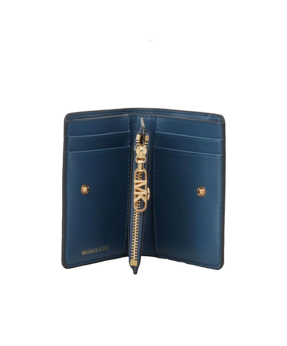 Michael Michael Kors Zipper Wallet In Blue