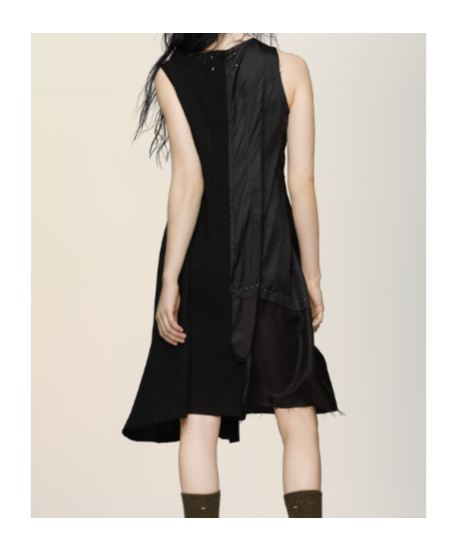 Maison Margiela Sleeveless Asymmetric Midi Dress In Black