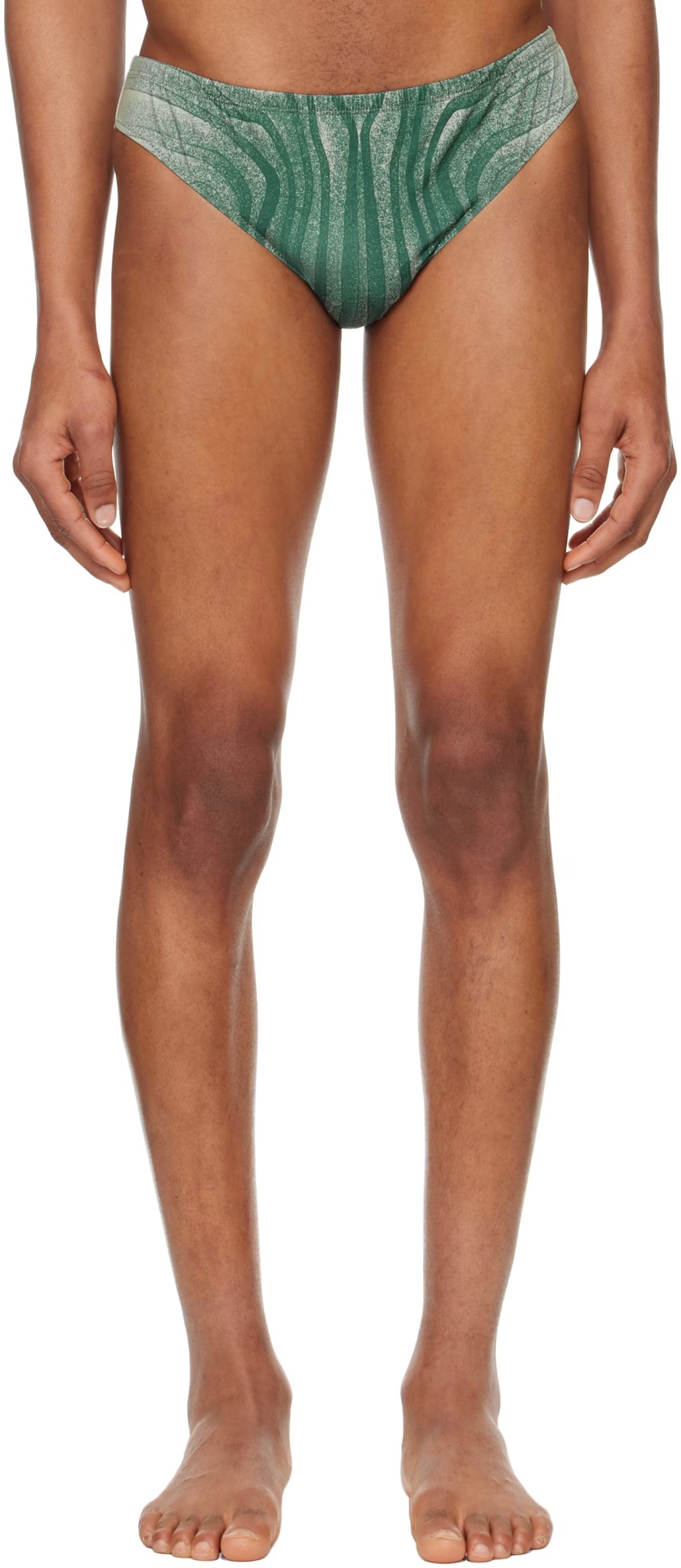 Jean Paul Gaultier Blue 'the Spirale' Swim Briefs In Red