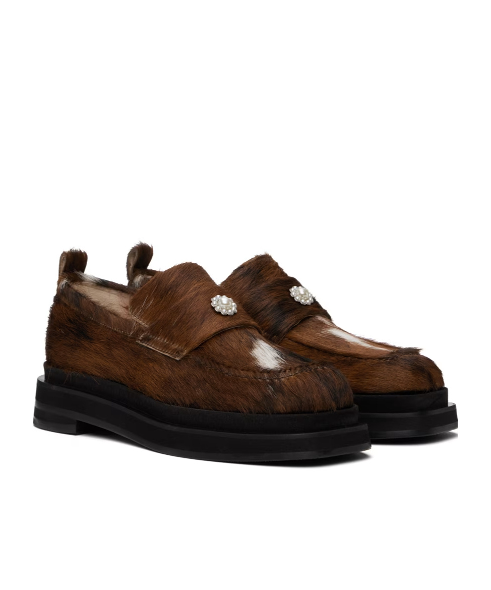 Simone Rocha Split-toed Loafers In Black