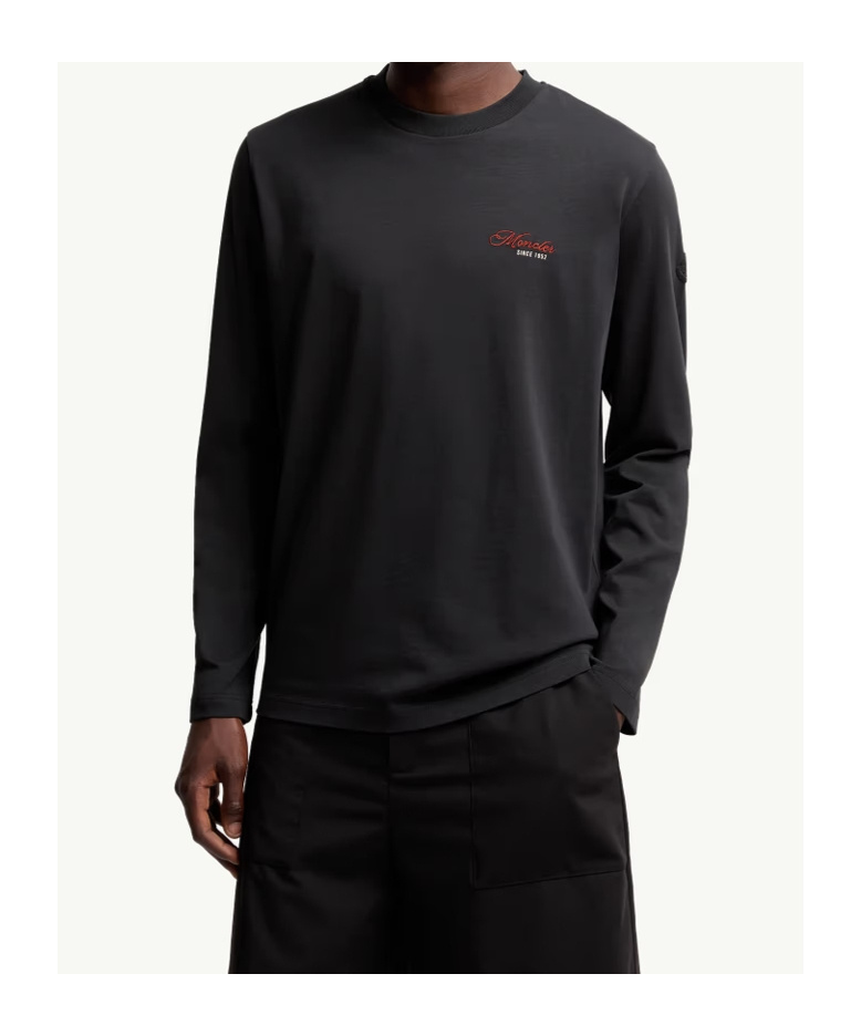 Moncler Long-sleeved T-shirt In Black
