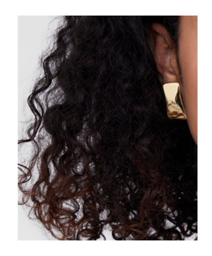 Anine Bing Curved Rectangle Earrings In Gold In Yellow