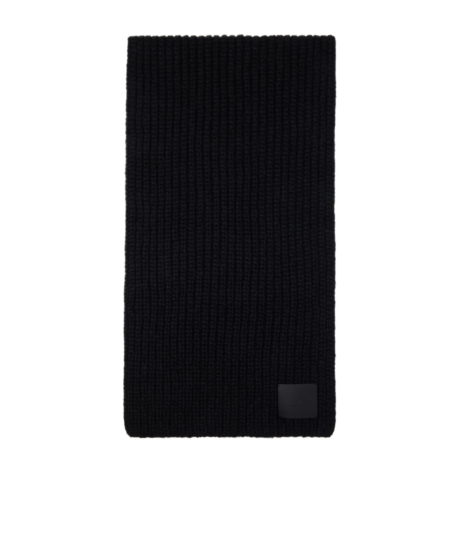Anine Bing Wool-blend Logo Hannah Scarf In Black