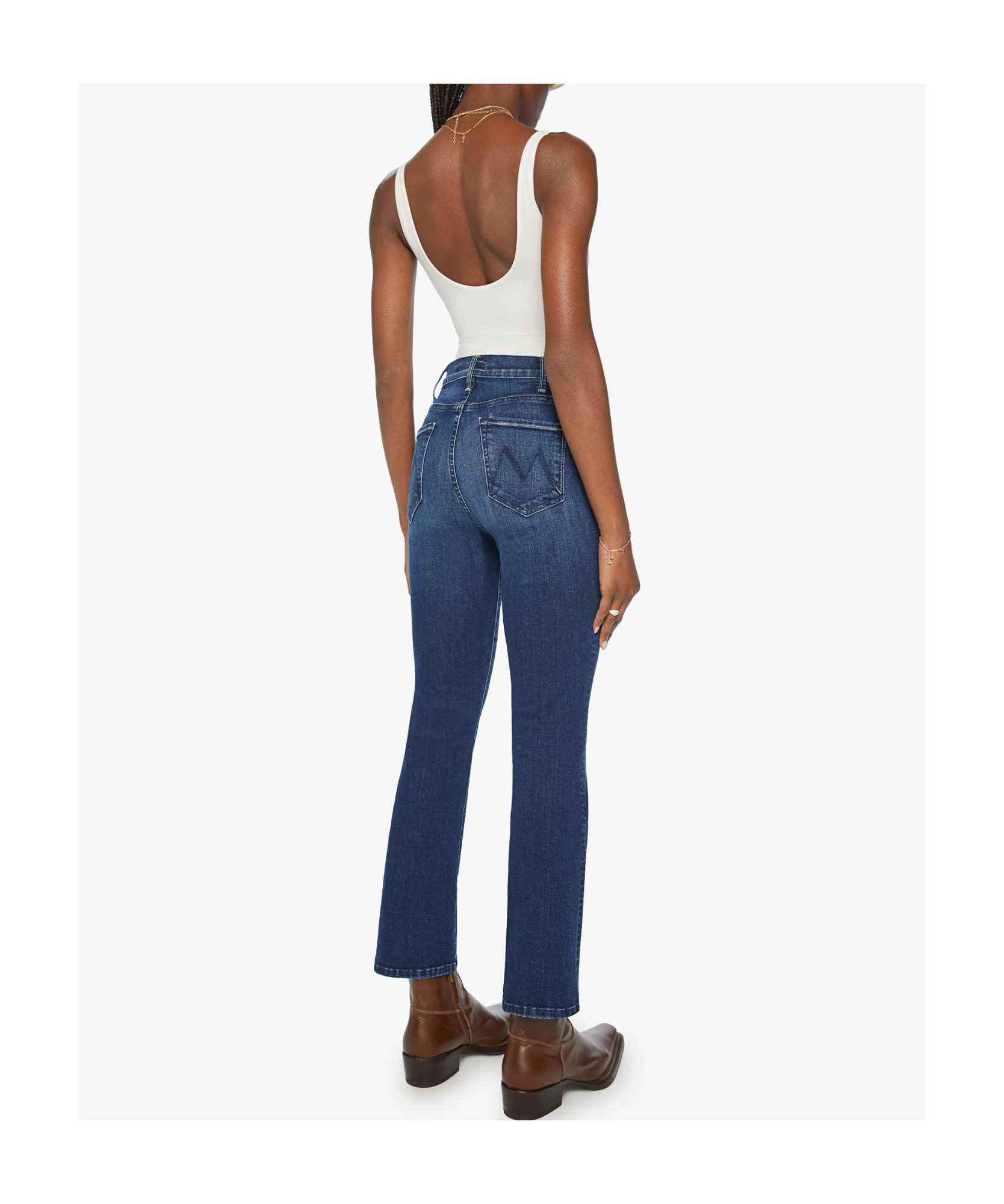 Mother Hustler Ankle Heirloom Jean In Dark-blue Wash In Blue