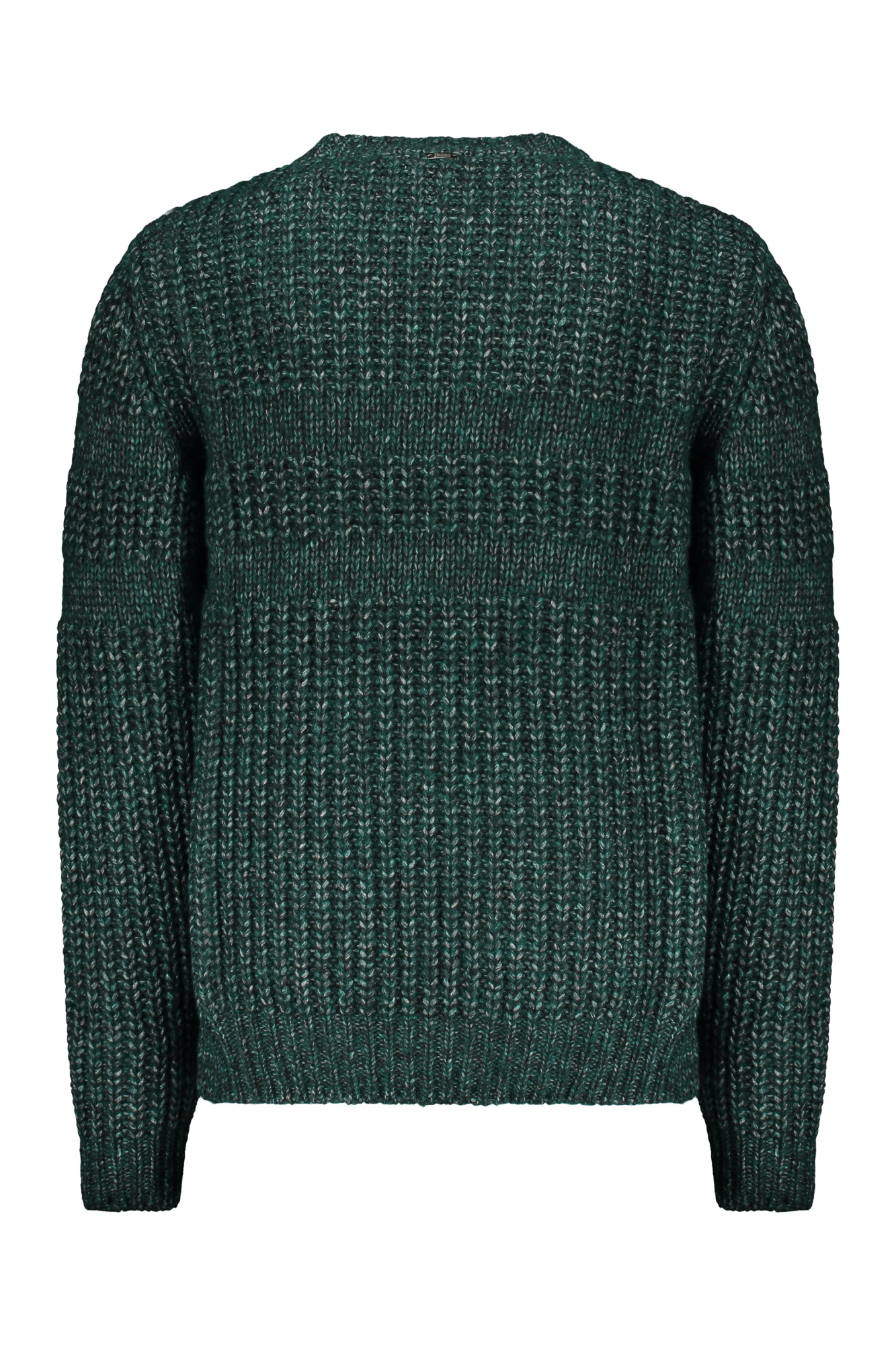 Herno Long Sleeve Crew-neck Sweater In Green