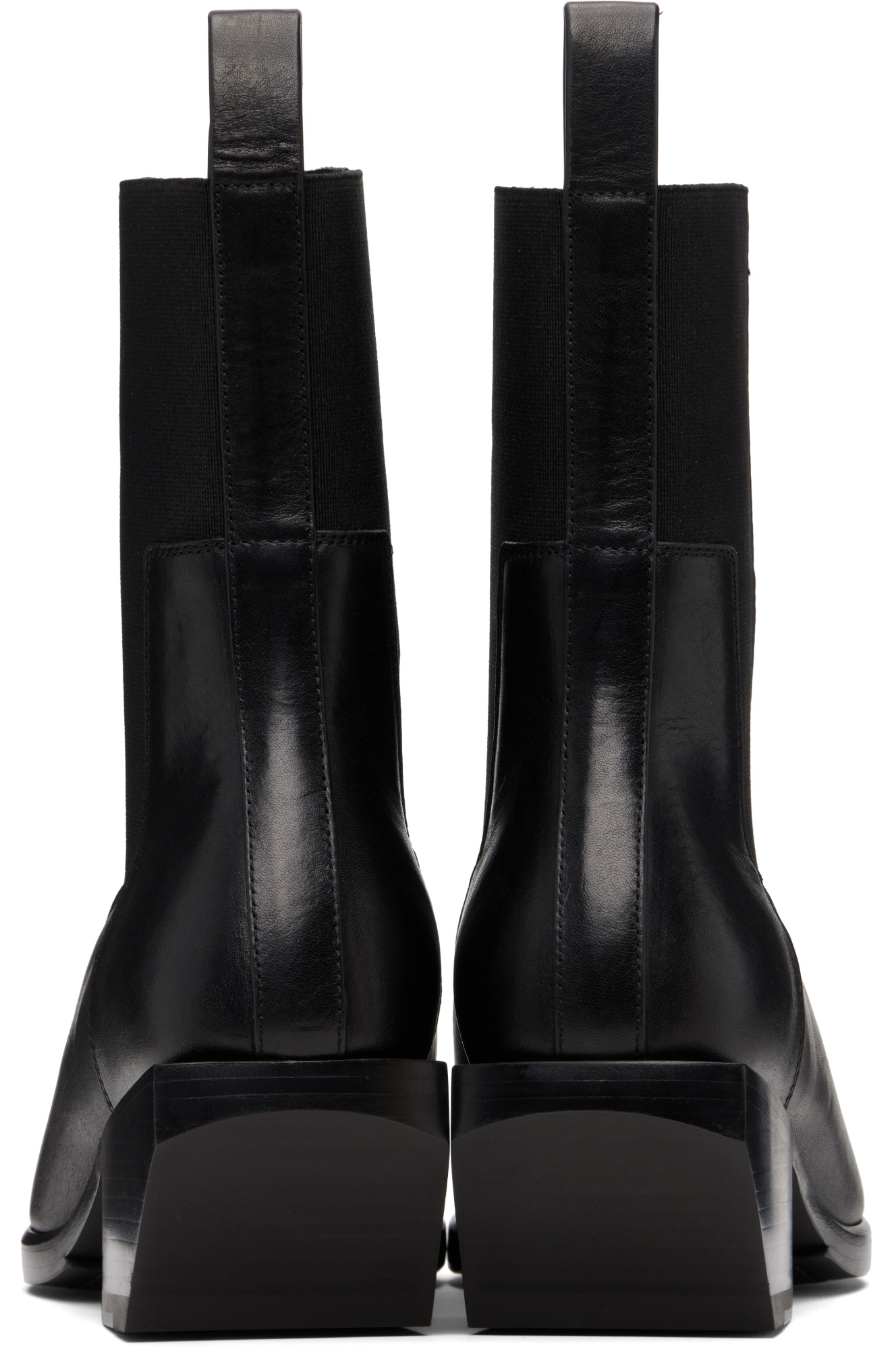 Rick Owens Square Toe Ankle Boots In Black