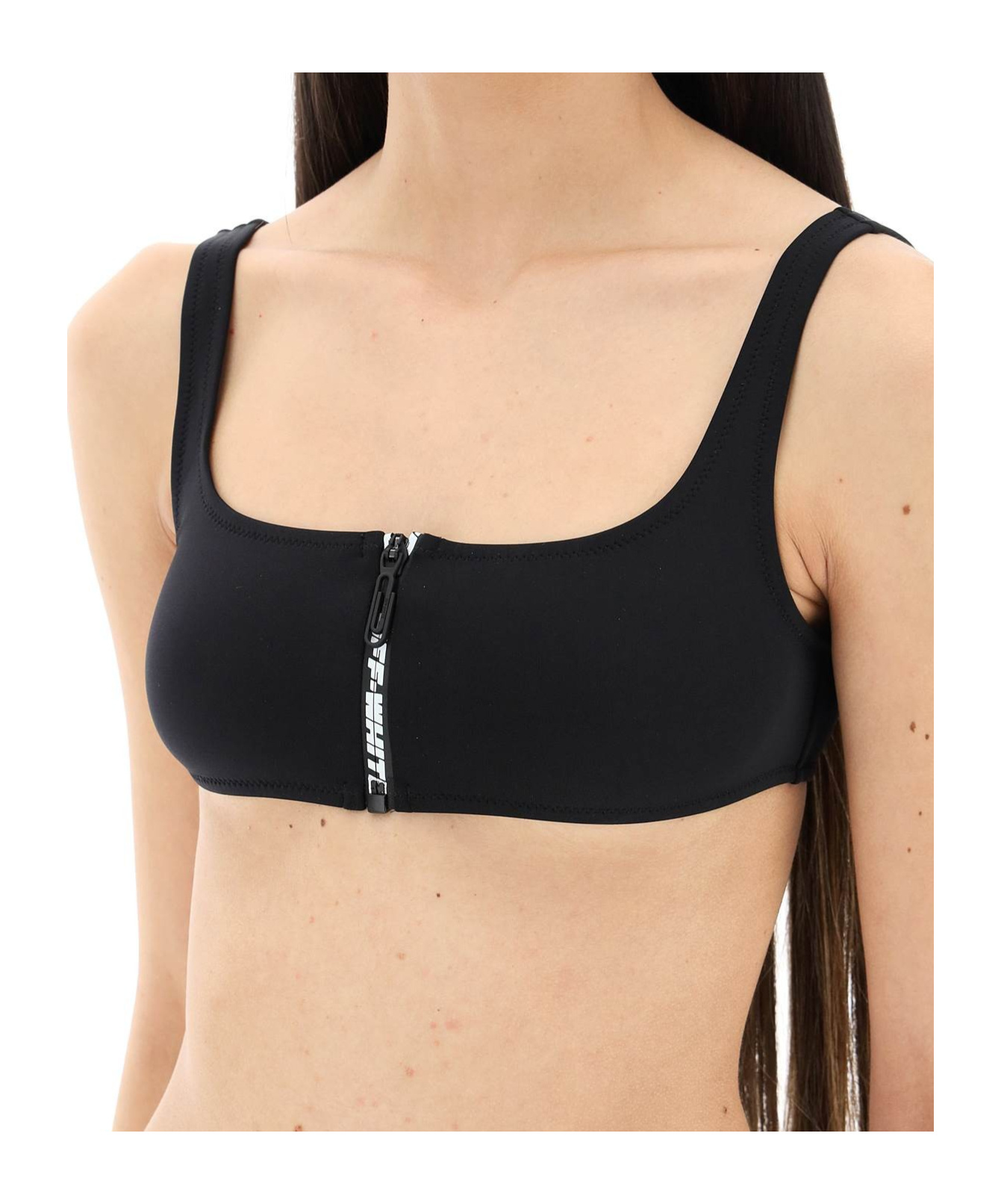 Off-white Zipped Logo-print Bikini In Black