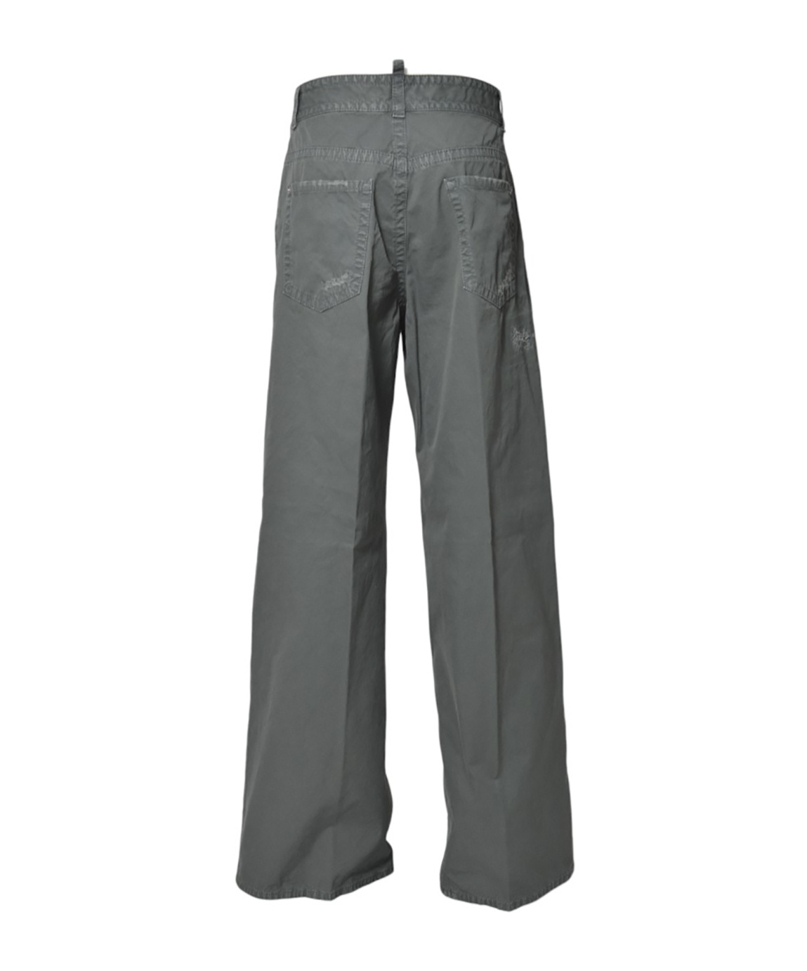 Dsquared2 Distressed Straight-leg Trousers In Sage Green