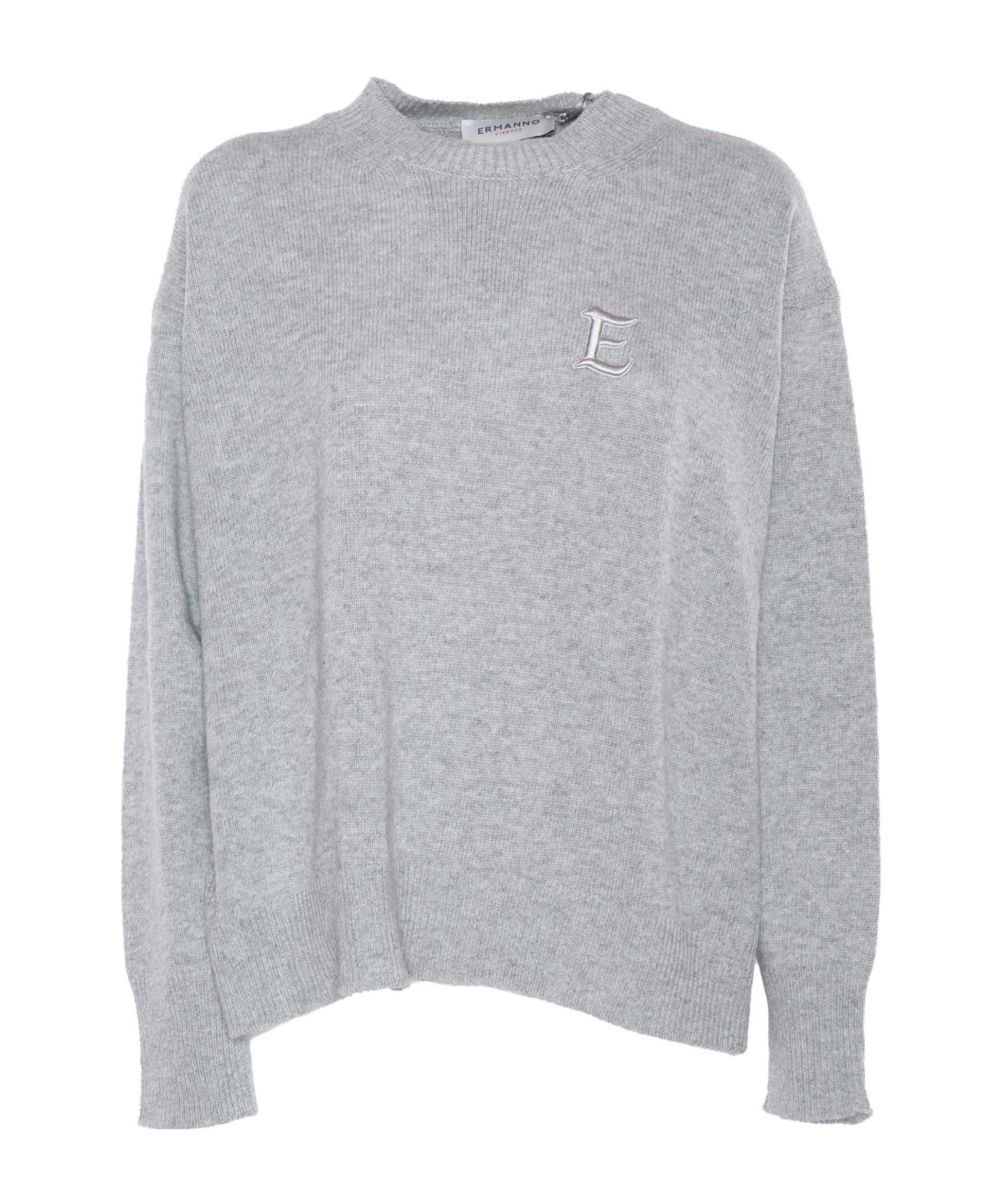 Ermanno Scervino Long-sleeved Sweater In Gray