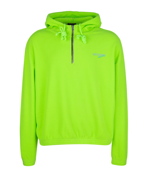 We11 Done Logo Hooded Sweater In Green