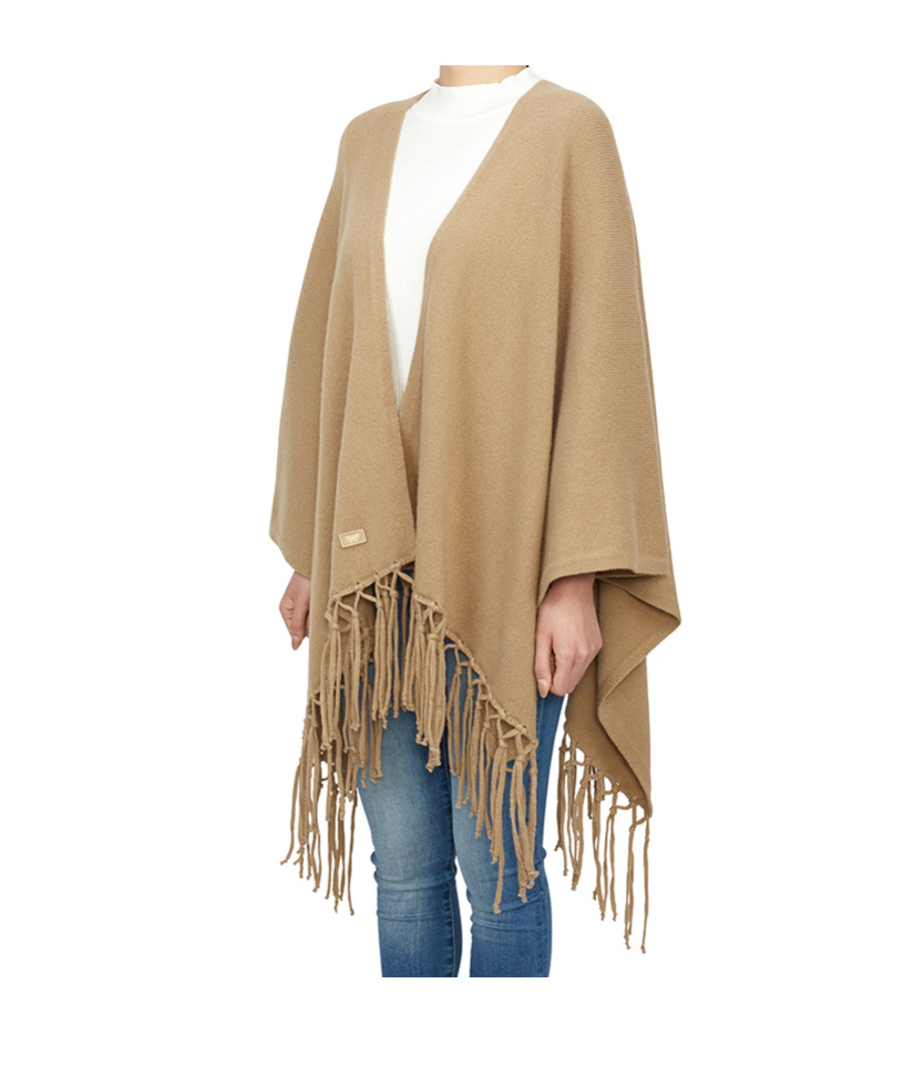 Weekend Max Mara Fringed Cape In Nude