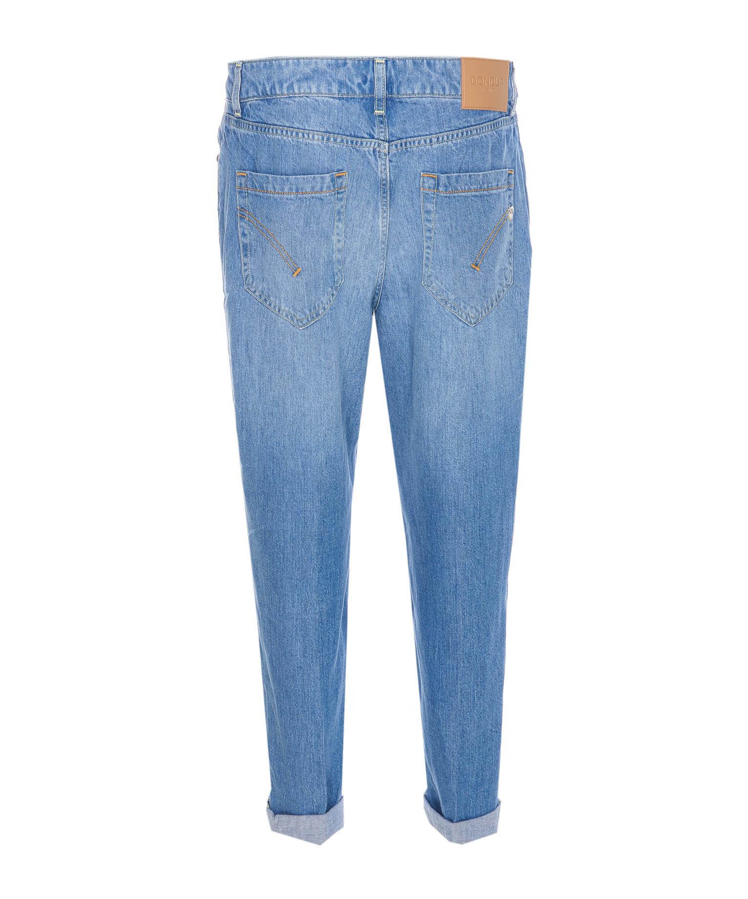 Dondup High-waisted Five-pocket Jeans With Decorative Button Fly In Blue