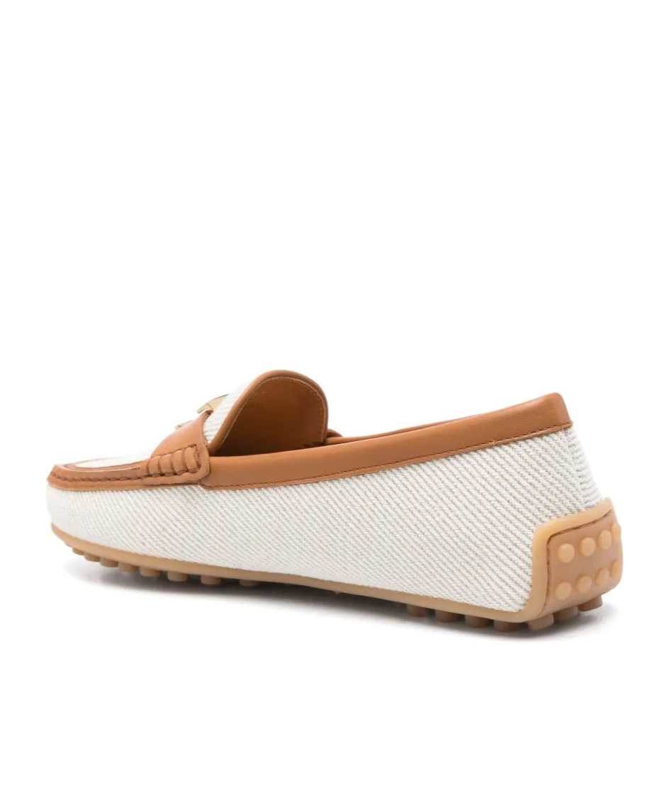 Tod's City Gommino Canvas Loafers In White