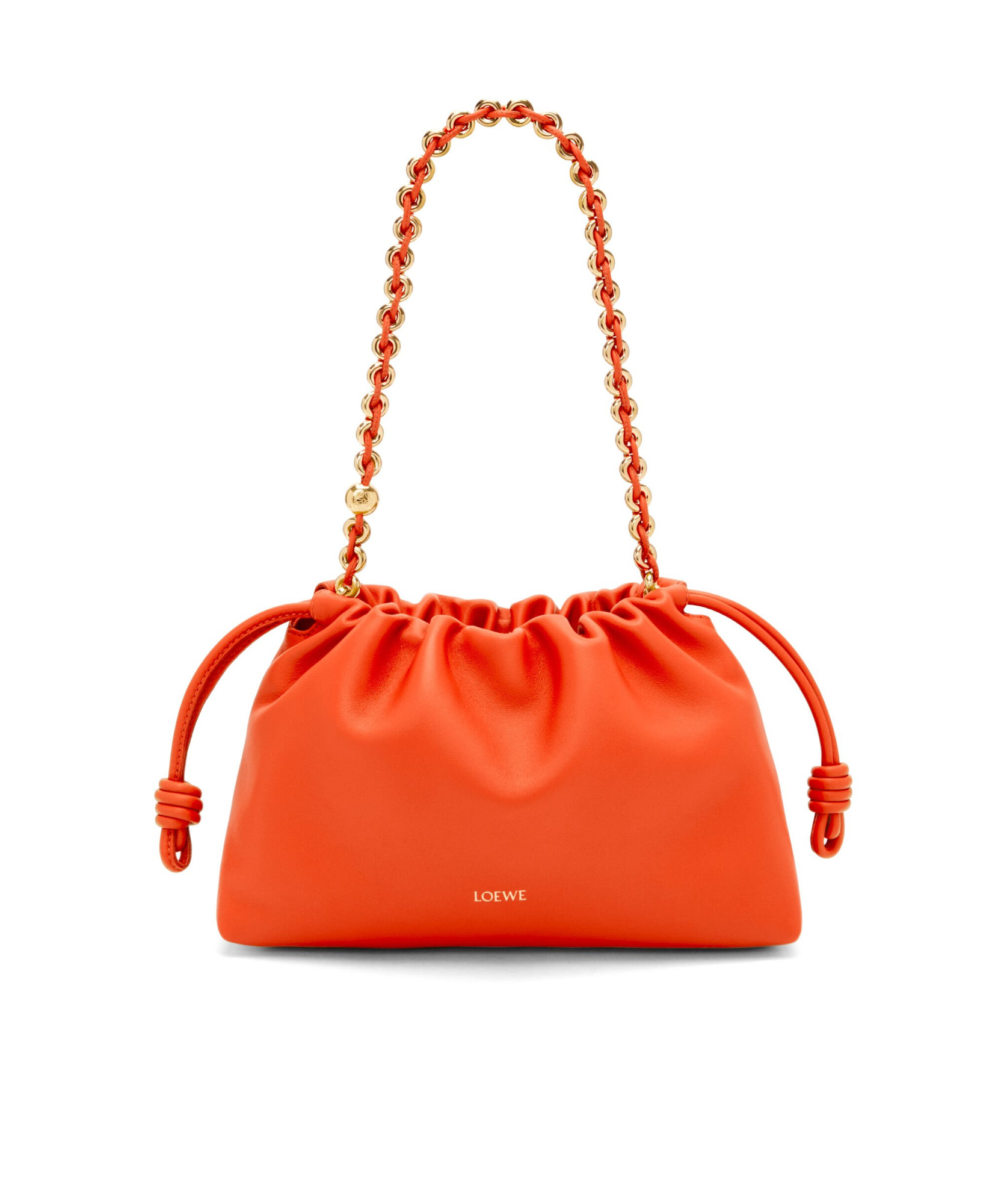 Loewe Womens Vivid Orange Flamenco Medium Leather Shoulder Bag In Orange