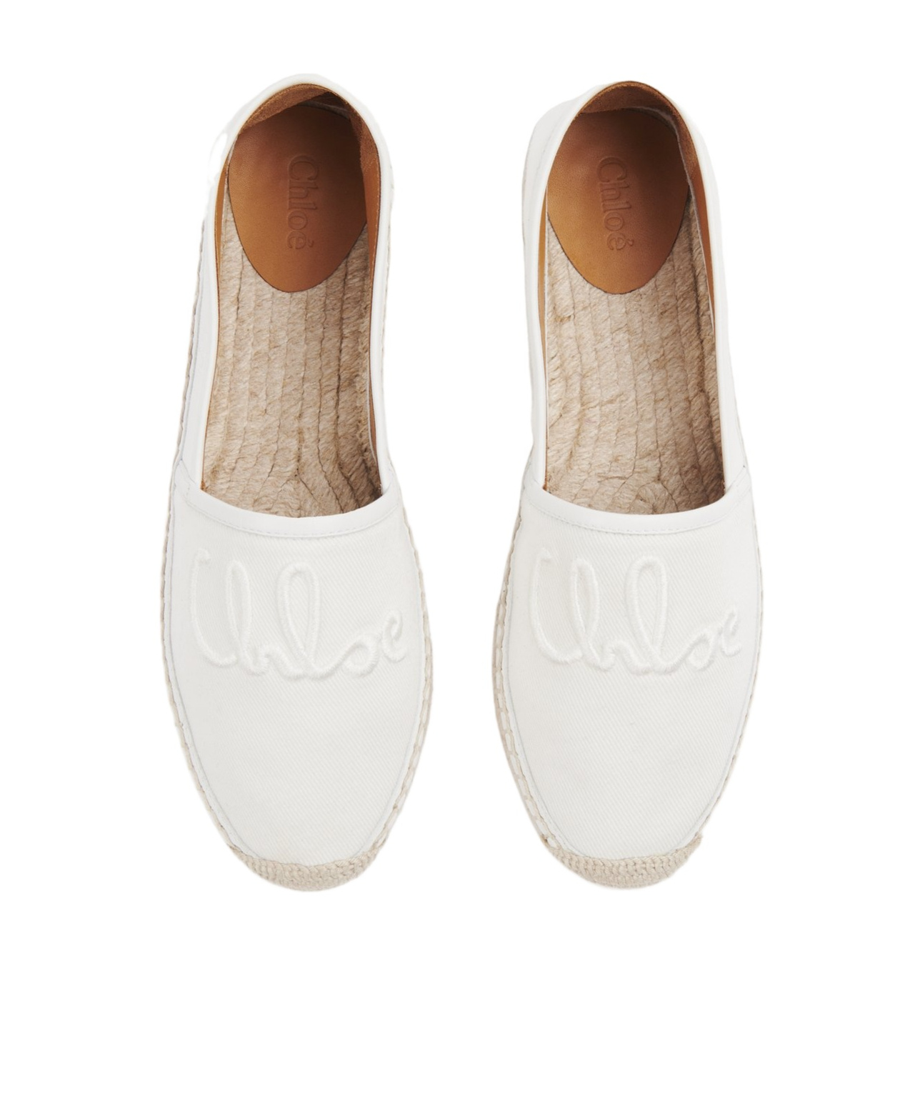 Chloé Pary Leather Espadrilles In White