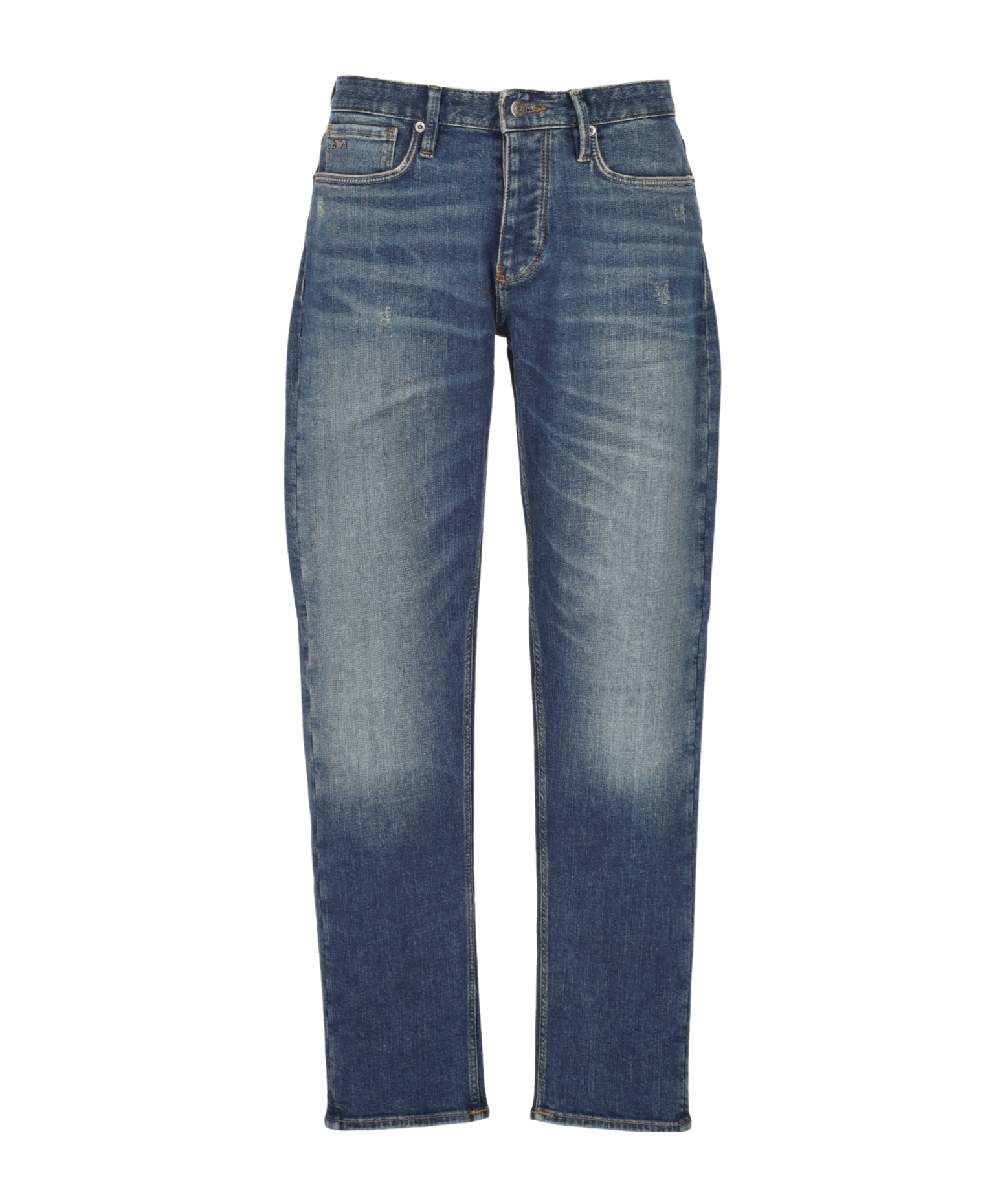 Emporio Armani Denim Trousers With Belt Loops In Blue