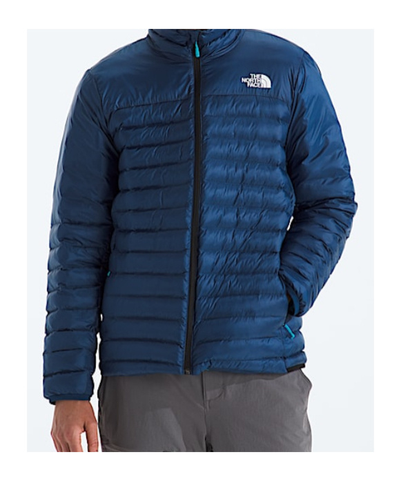 The North Face Men Blue Logo Puffer Jacket, S Luxury Jackets For Men Darveys In Blue