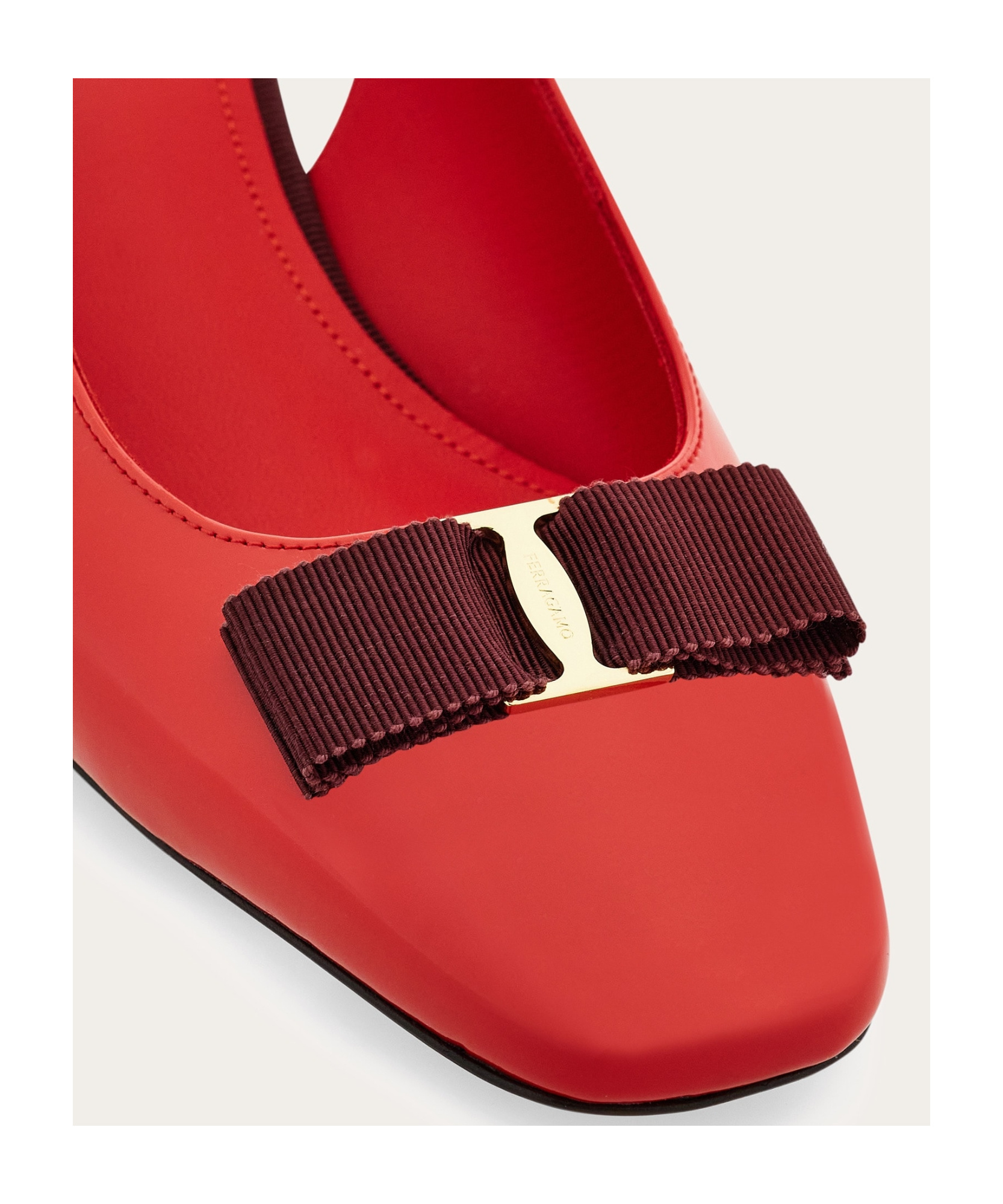 Ferragamo Rivada 30 Patent Leather Slingback Pumps In Red