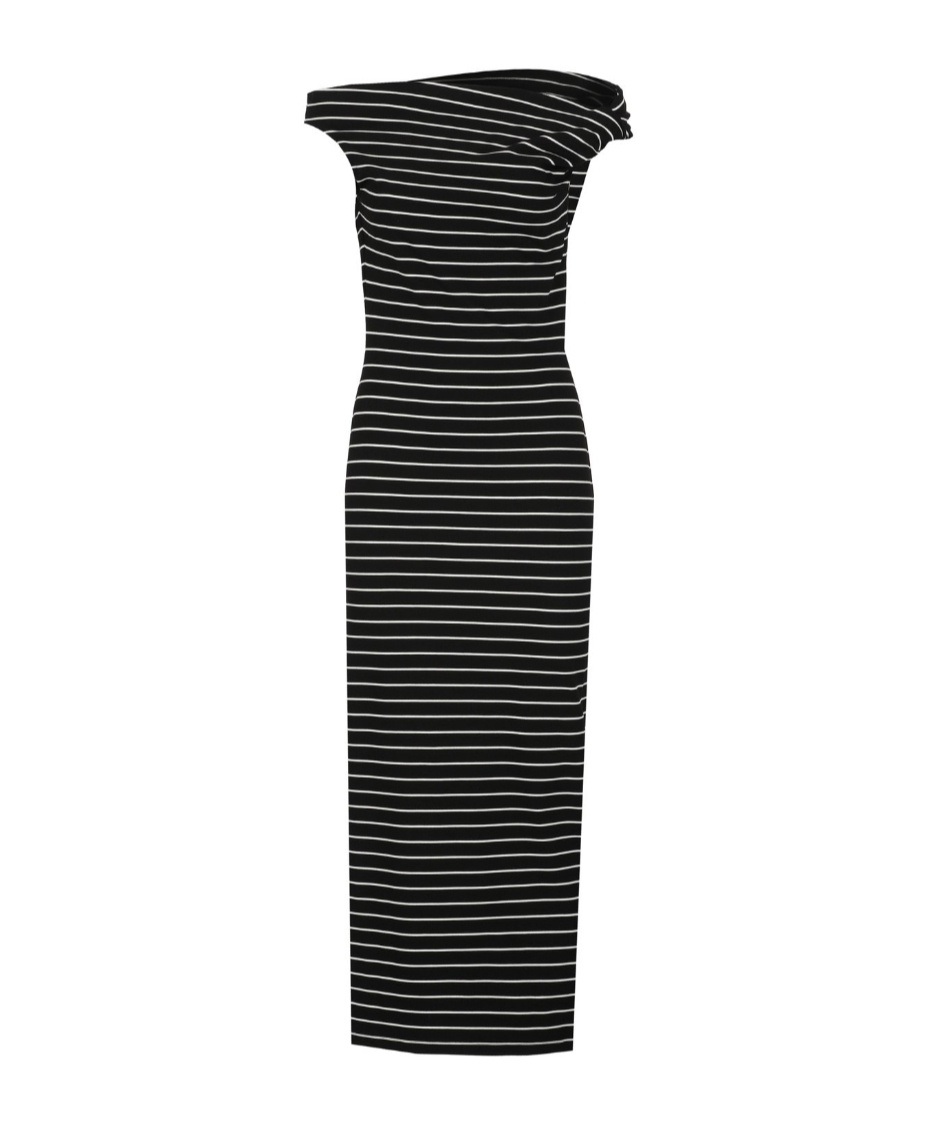 Msgm Dress Knee Length Wide Neck In Black