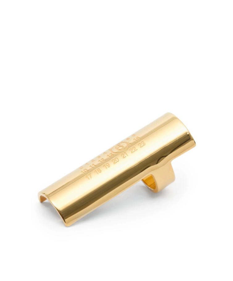 Mm6 Maison Margiela Engraved Open-band Ring In Gold