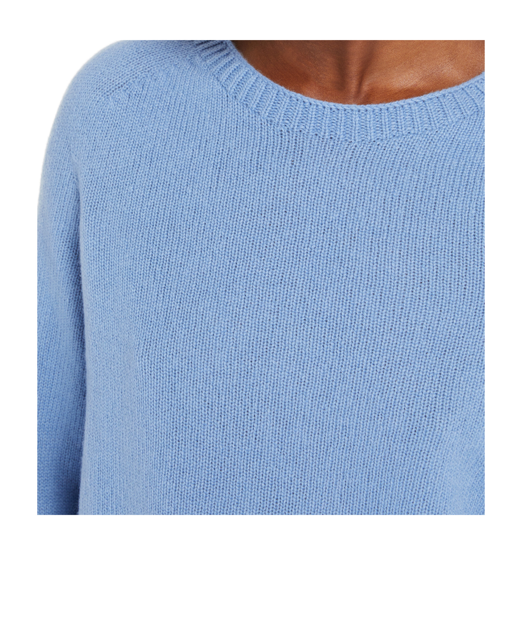Max Mara Long-sleeved Wool Cashmere Sweater In Blue