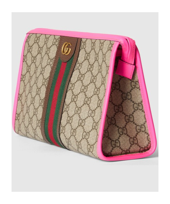 Gucci Ophidia Gg Clutch Bag In Nude