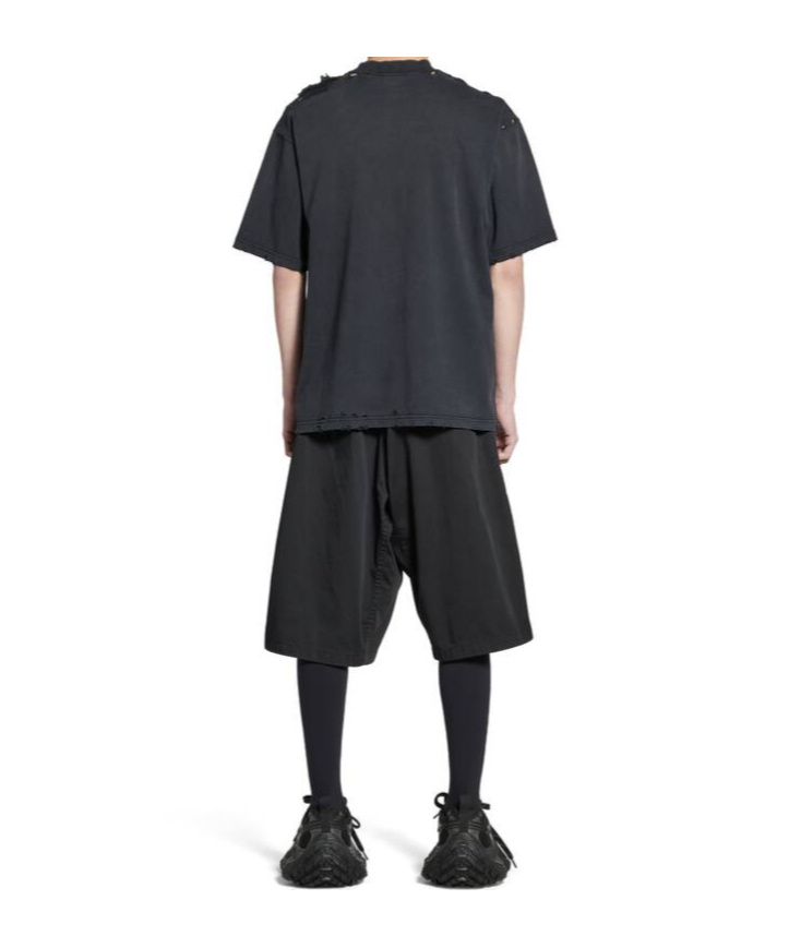 Balenciaga Paris Liberty Distressed T-shirt In Green