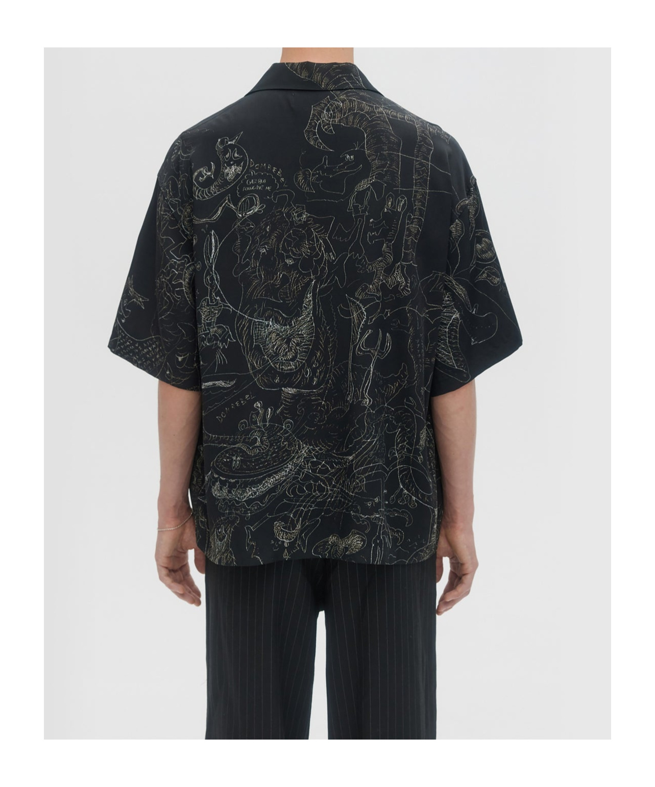 Domrebel Short-sleeved Lapel Shirt In Black