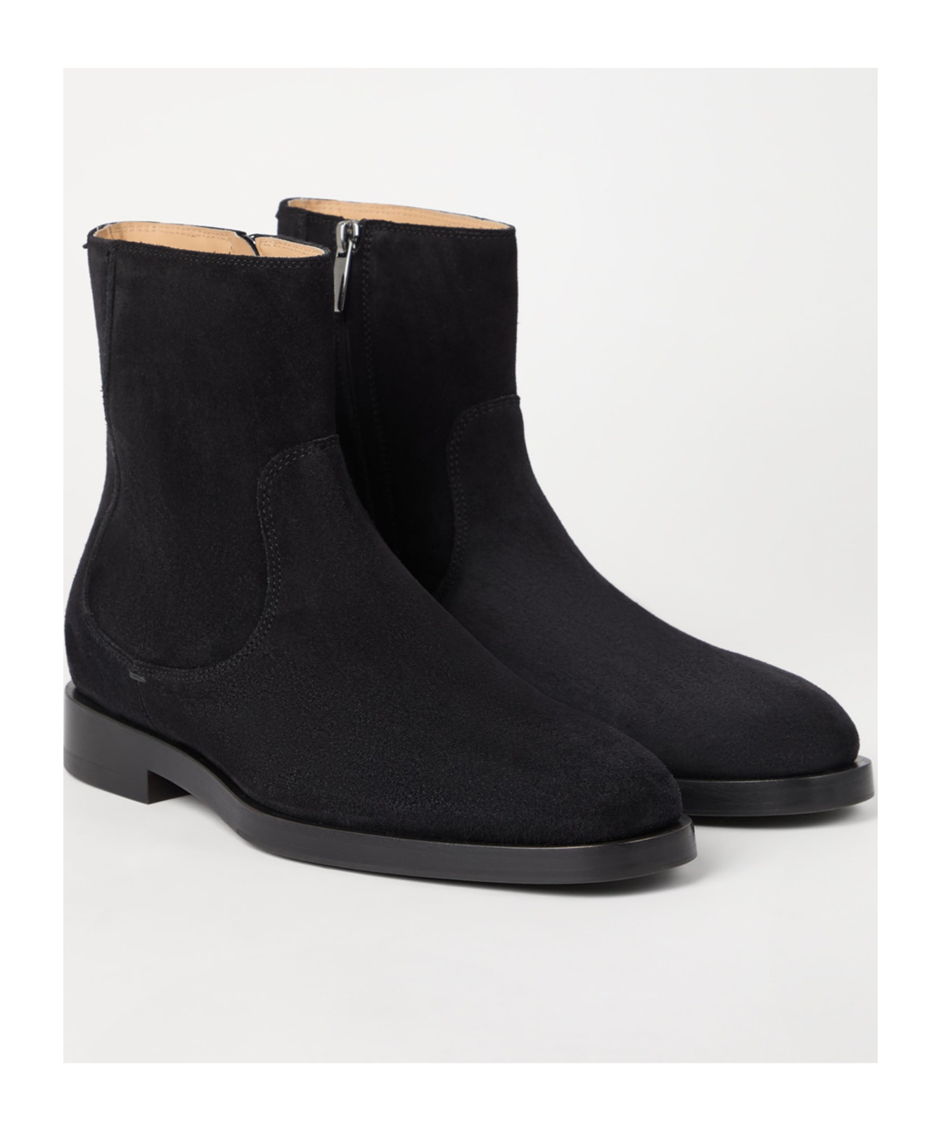 Brunello Cucinelli Suede Chelsea Boots In Black