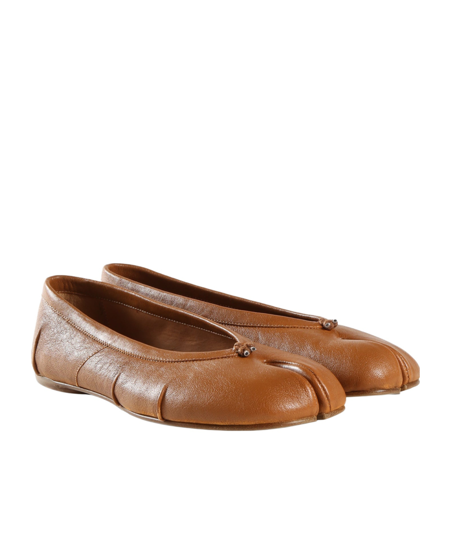 Maison Margiela Brown Tabi New Ballerina Flats In Brown