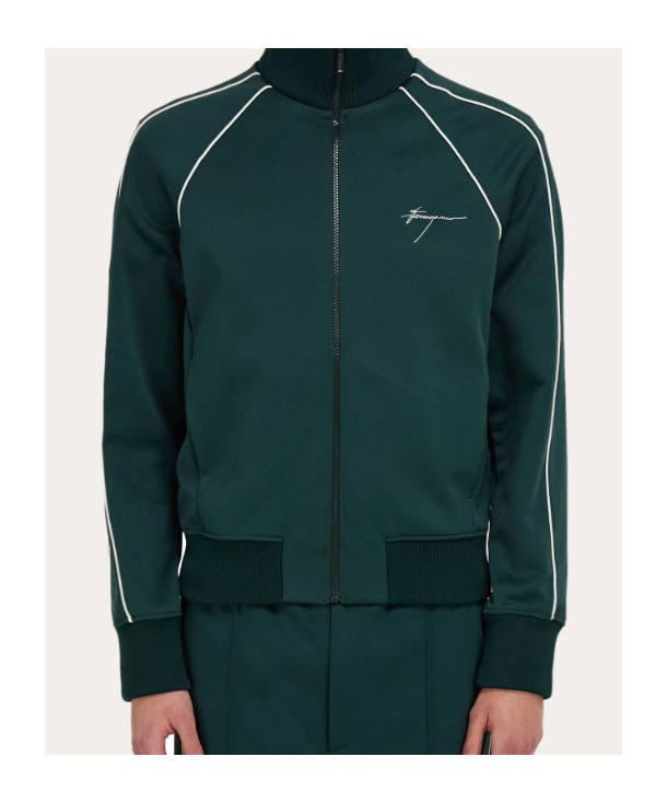 Ferragamo Logo-print Tracksuit Top In Green