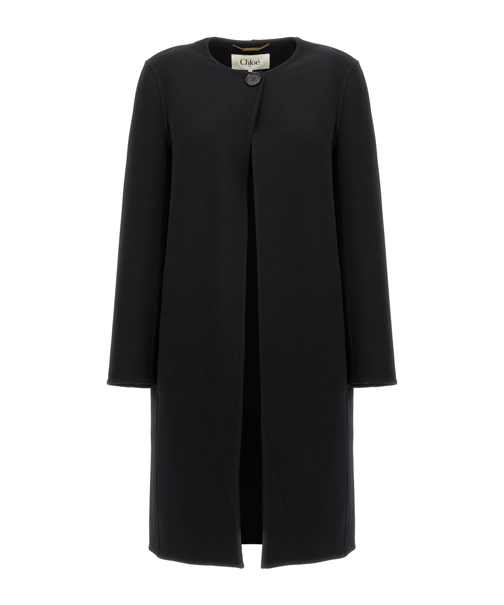 Chloé Cape Overlay Double-face Wool Cashmere Coat In Black