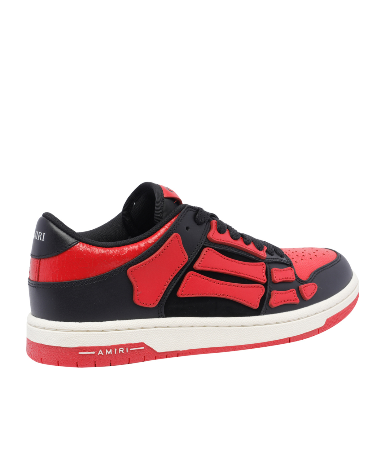 Amiri Two-tone Leather Skel Top Sneakers In Red