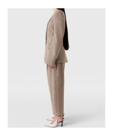 Stella Mccartney Checkered Blazer In Nude