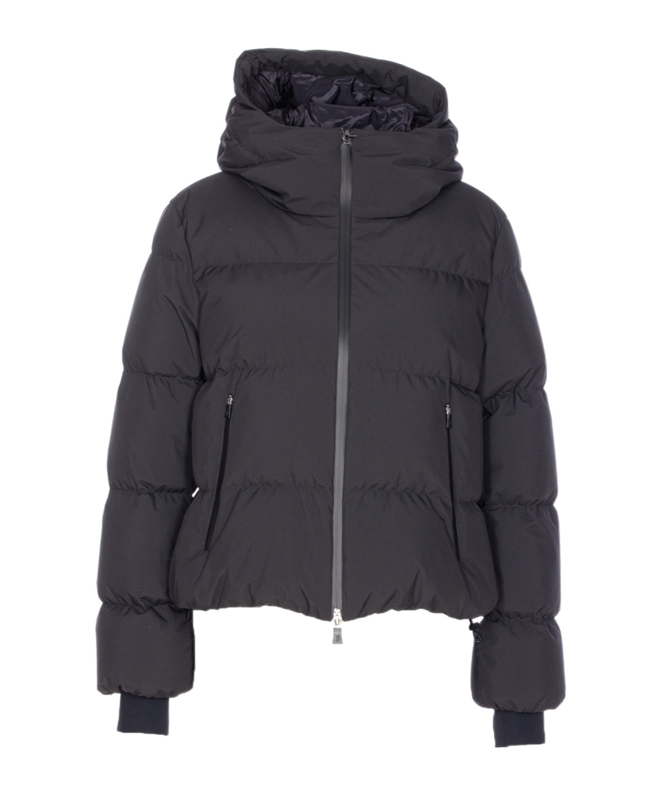 Herno Women Short 2 Layers Padded Down Jacket In Black