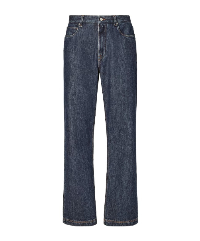 Fendi Straight Leg Denim Trousers With Five Pockets In Blue
