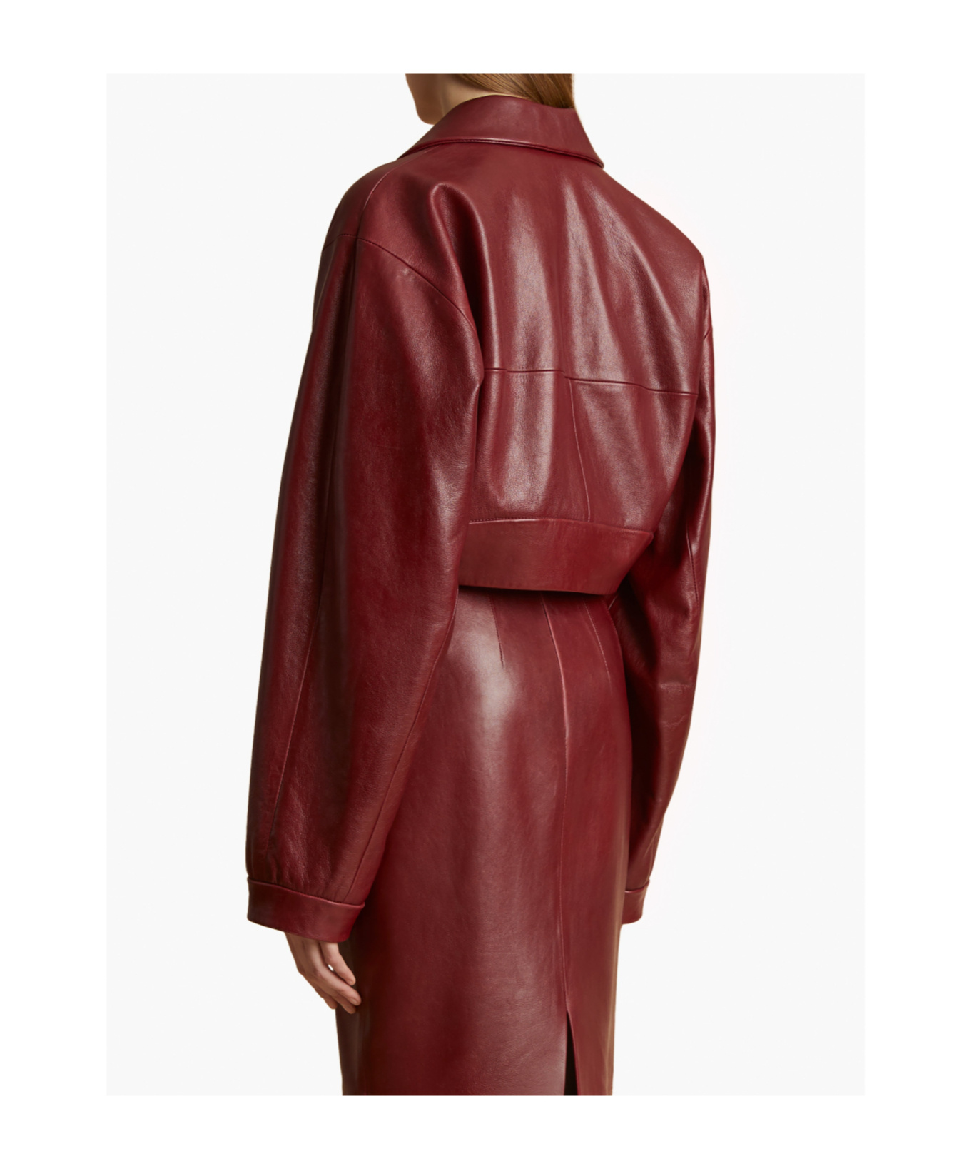 Shop Khaite Single-breasted Leather Jacket In Red