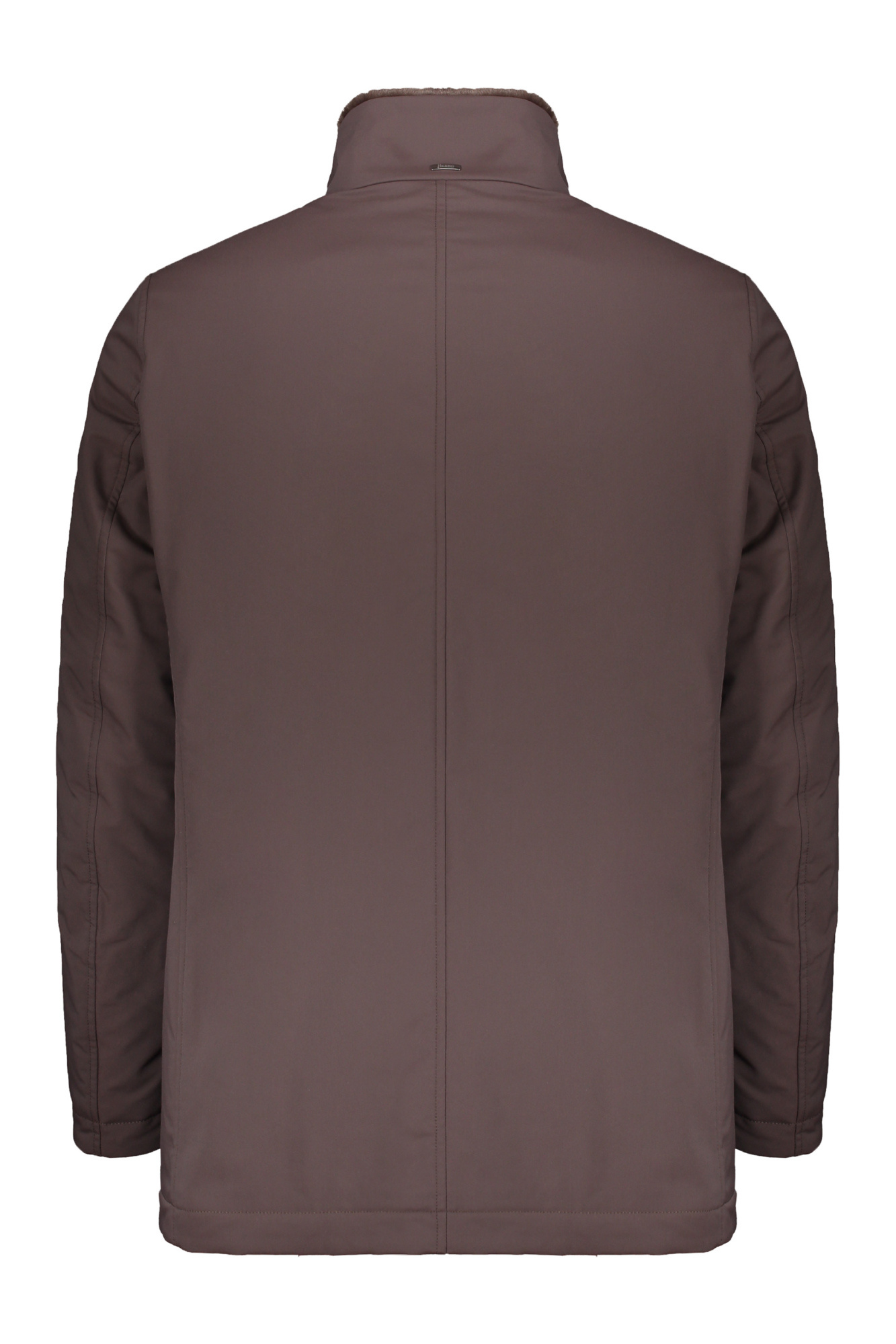 Herno Jacket With Zip Closure And Buttons In Brown