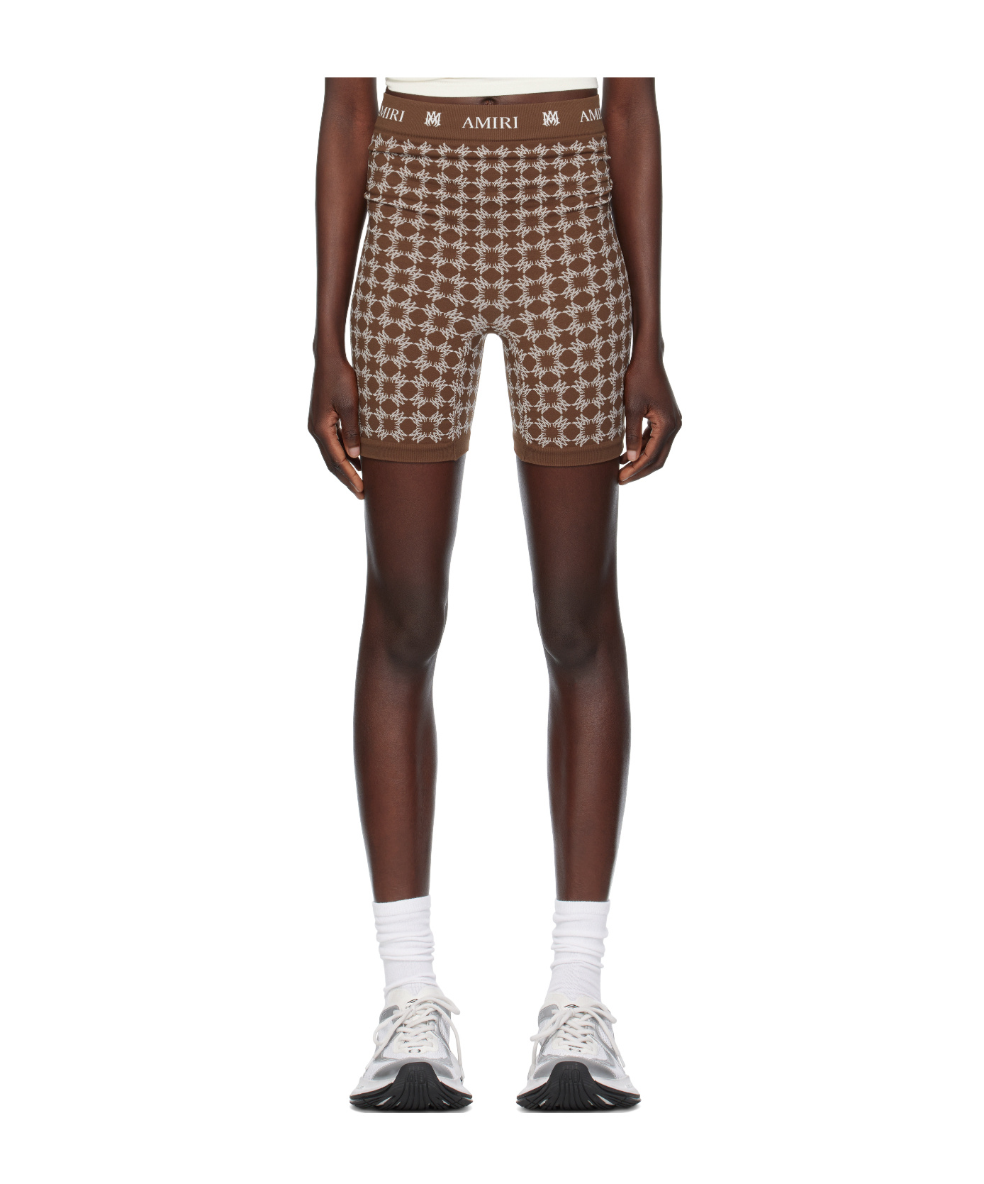 Amiri Ma Quad Seamless Sports Shorts In Brown