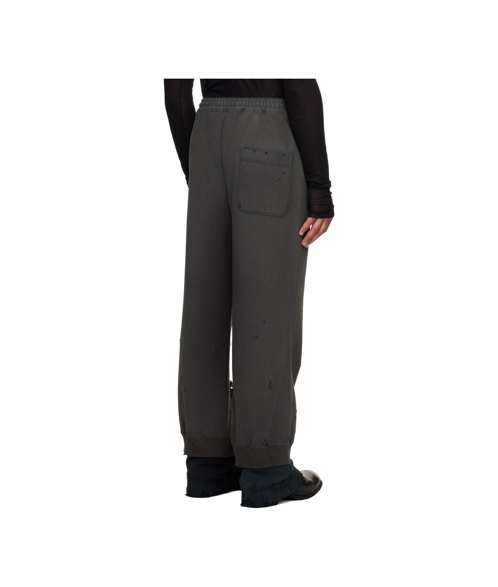 Miharayasuhiro Distressed Track Pants In Black