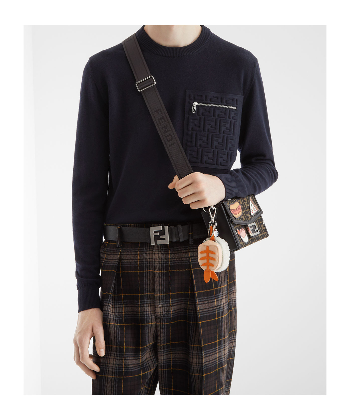Fendi Ff-pattern Sweater In Black