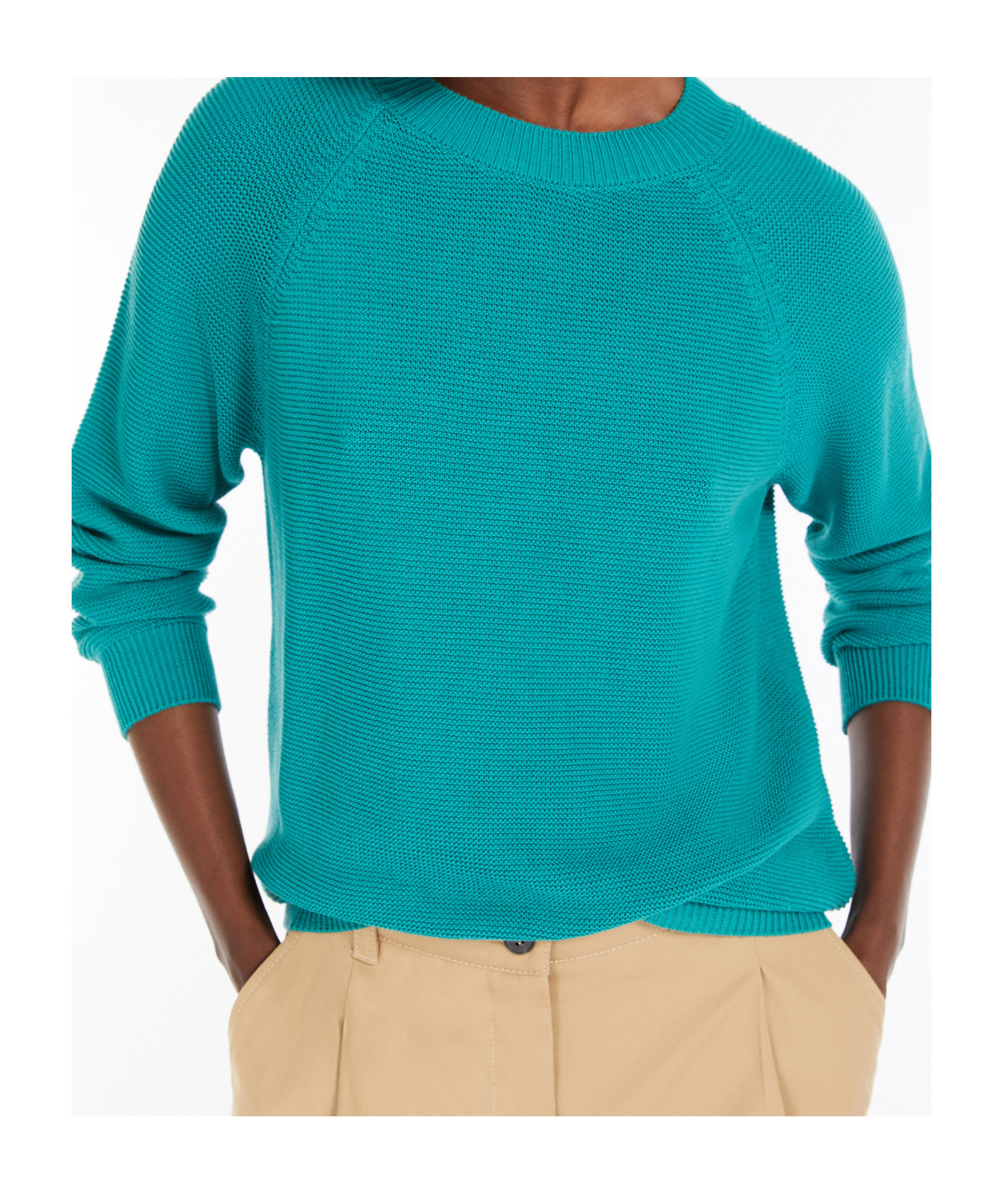 Weekend Max Mara Linz Cotton Knit Sweater In Green