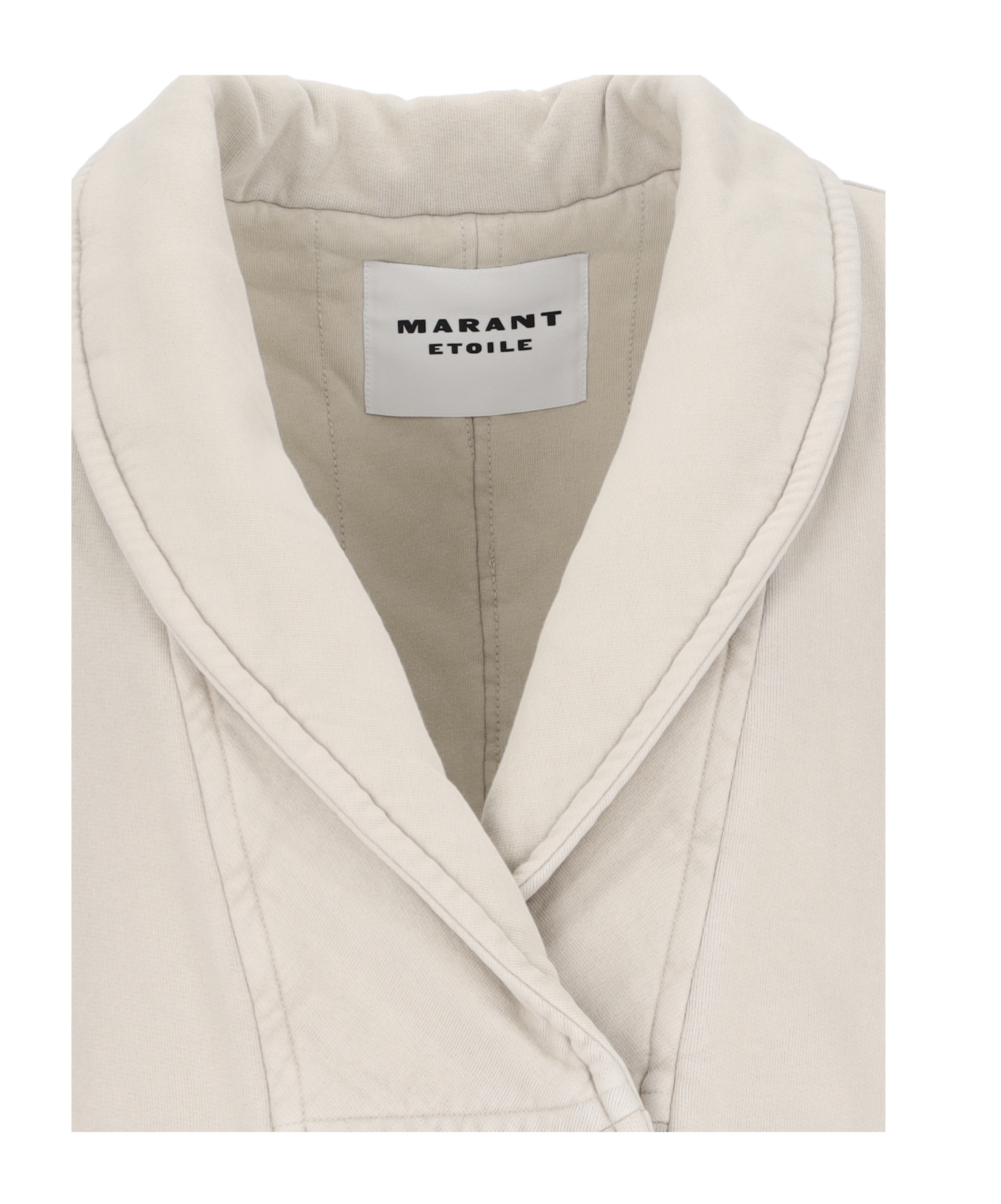 Isabel Marant Étoile Quilted Shawl Collar Jacket With Front Pockets In White